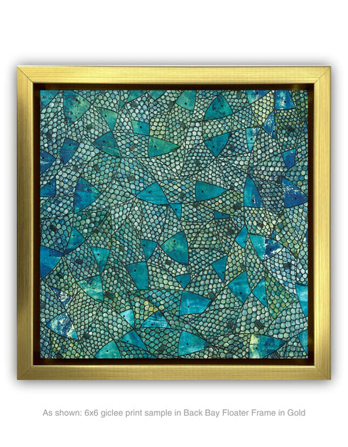 Blue Green Sardines | Framed Giclee Print on Canvas